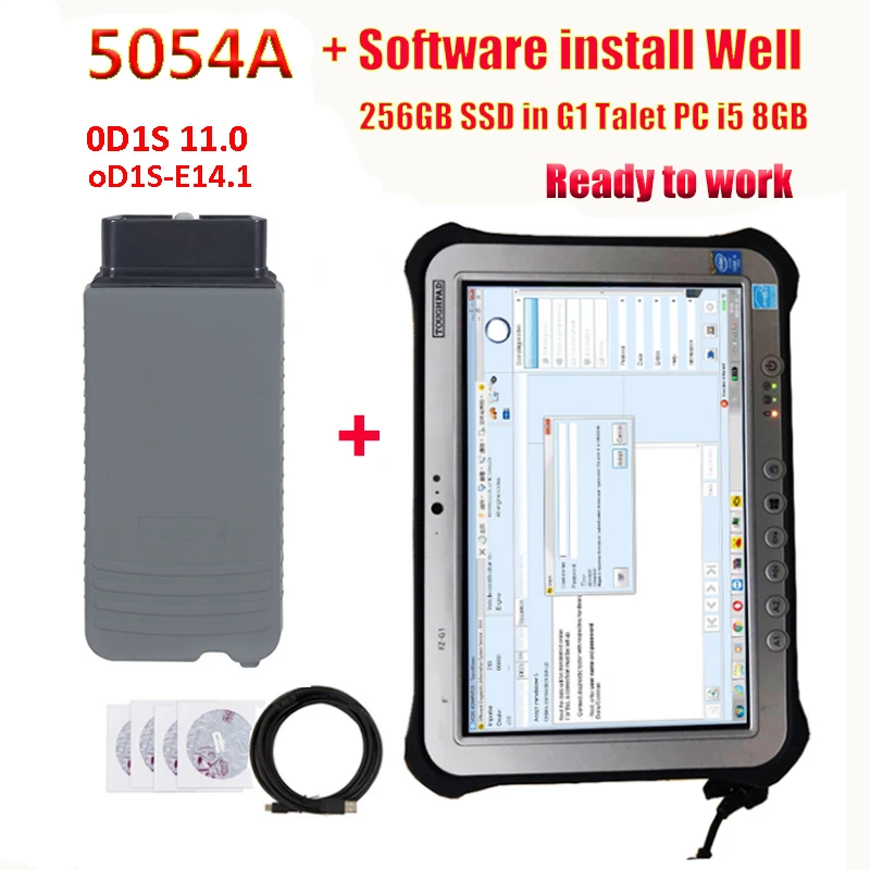 Диагностический инструмент USB 5054A и программное обеспечение для SSD-накопителя, свободная идентификация V14.1, неограниченная лицензия, Wi-Fi 6154, диагностический программируемый инструмент с планшетным ПК G1