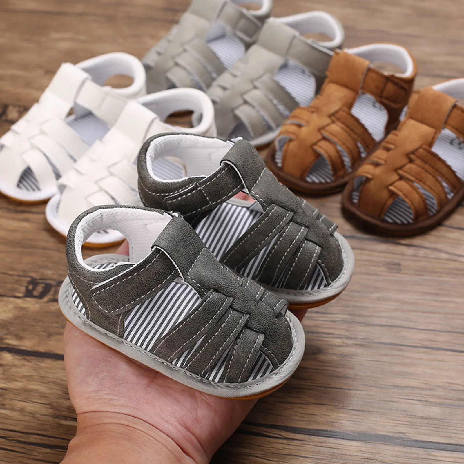 

Summer Newborn Baby Boy Girl Toddler First Walkers Soft Sole Crib Sneaker Prewalker Casual Roman Style Anti Slip Infant Shoes