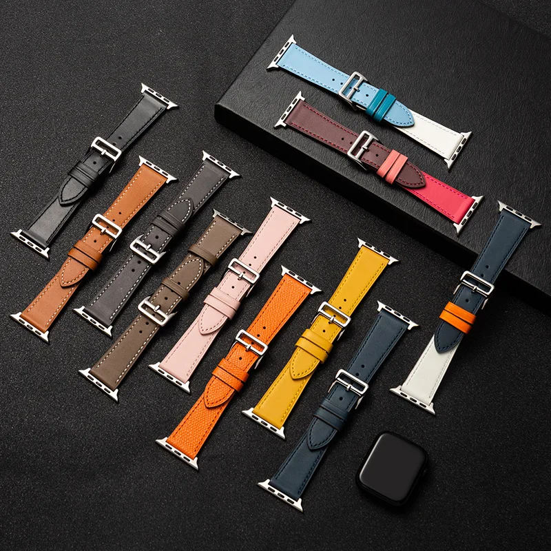 Leather strap For Apple watch band 44mm 45mm ultra 49mm 41mm 40mm Accessories wristband correa bracelet iWatch series 8 7 SE 6 5