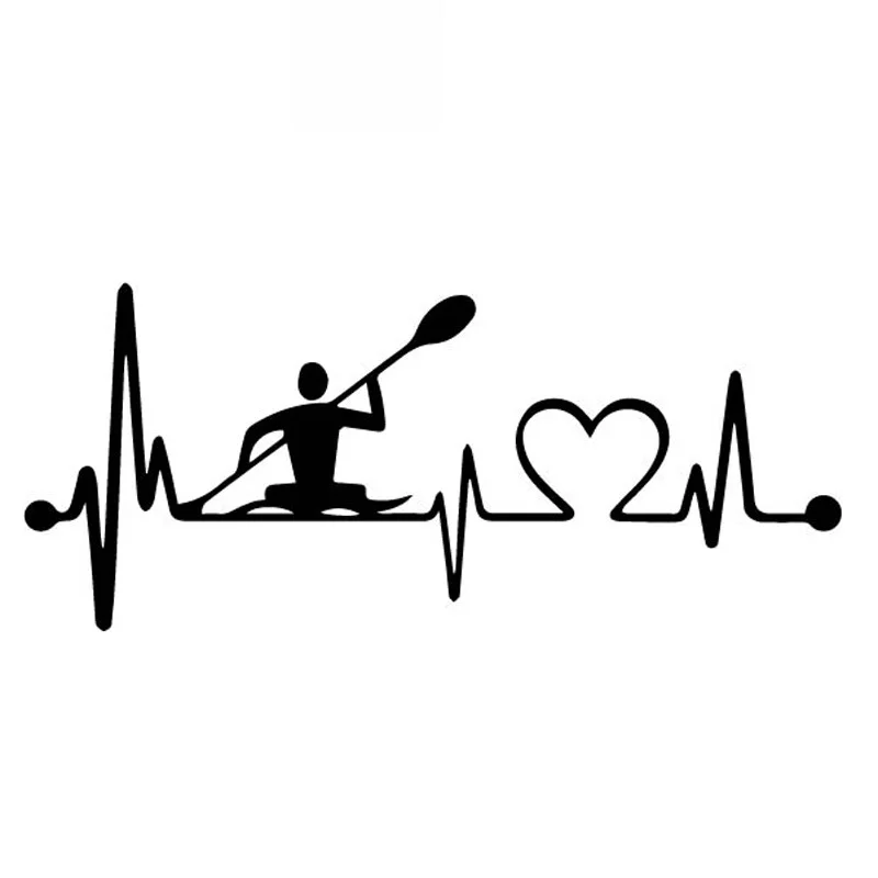 Наклейка на автомобиль индивидуальная забавная с пульсометром лодкой гребной