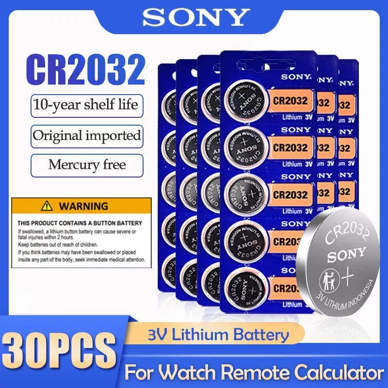 

30PCS CR2032 CR 2032 DL2032 ECR2032 BR2032 3V Lithium Battery For Watch Toy Calculator Car Remote Control Button Coin Cell