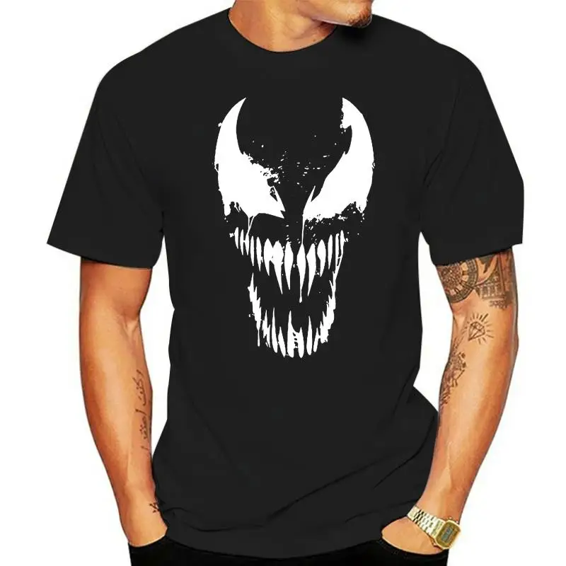 

Camiseta negra y azul marino para hombre, camisa con cara Venom negra, modelos básicos, 2022