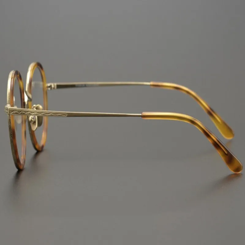 Очки в круглой оправе из чистого титана для мужчин и женщин винтажные оптические