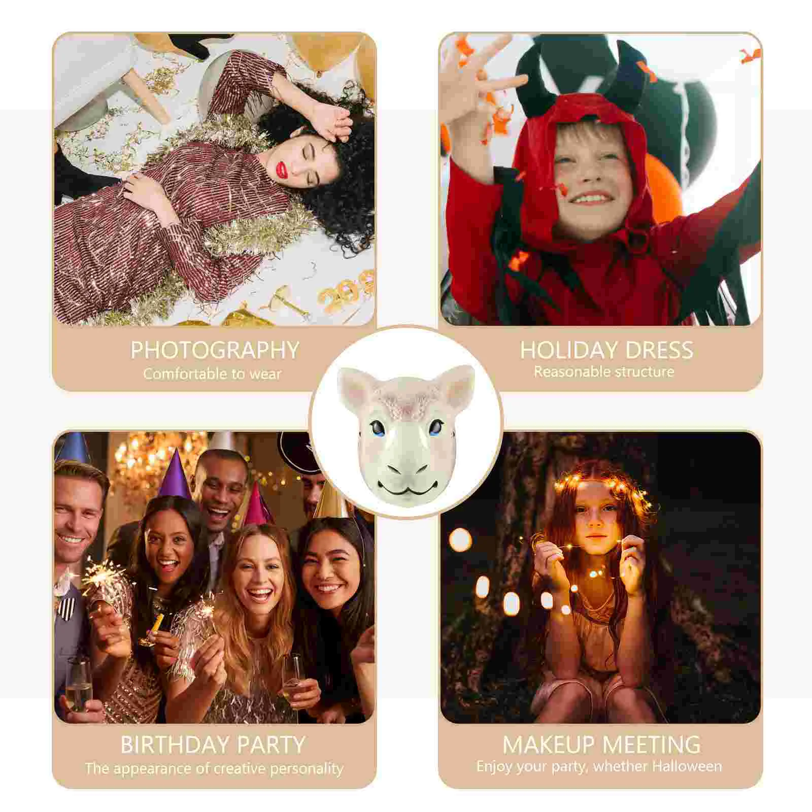 Маска с головой овцы в виде животного волк ягненка коза вечерние маскарадные