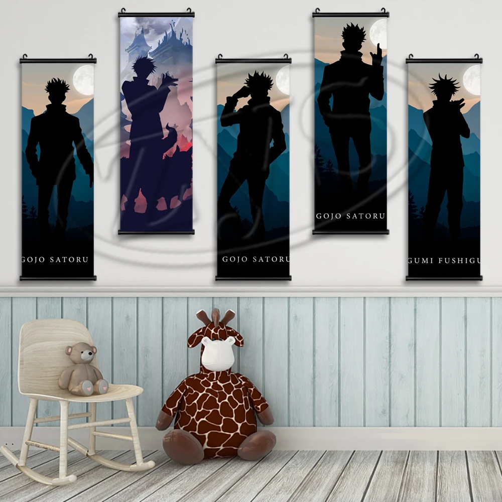 

Свиток ююютсу Kaisen, Постер, холст, фужур Megumi, подвесная фотография, фотография стены, украшение для дома