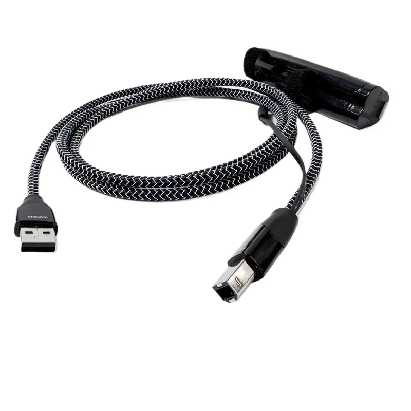 Фото Аудиокабель Diamond USB 2.0 (A-B) с декодером ЦАП и звуковой картой, цельный, идеальная поверхность, серебристый (PSS) №3