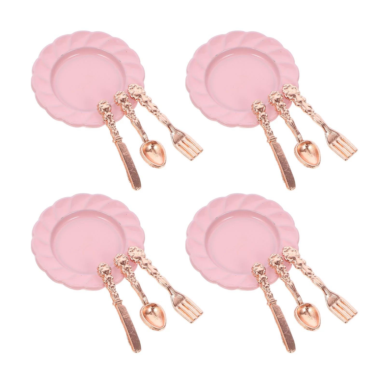 4 комплекта мини-столовых приборов набор посуды для кукольного домика сплав