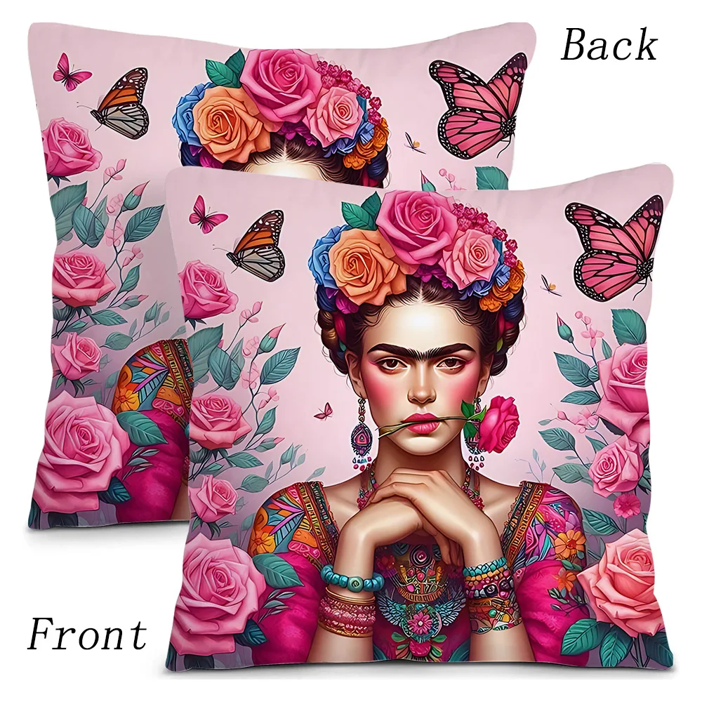 Pillow Covers F-Fridas Cartoon Sofa Decorative Home Double-sided Printing Short Plush Cute Cushion Cover