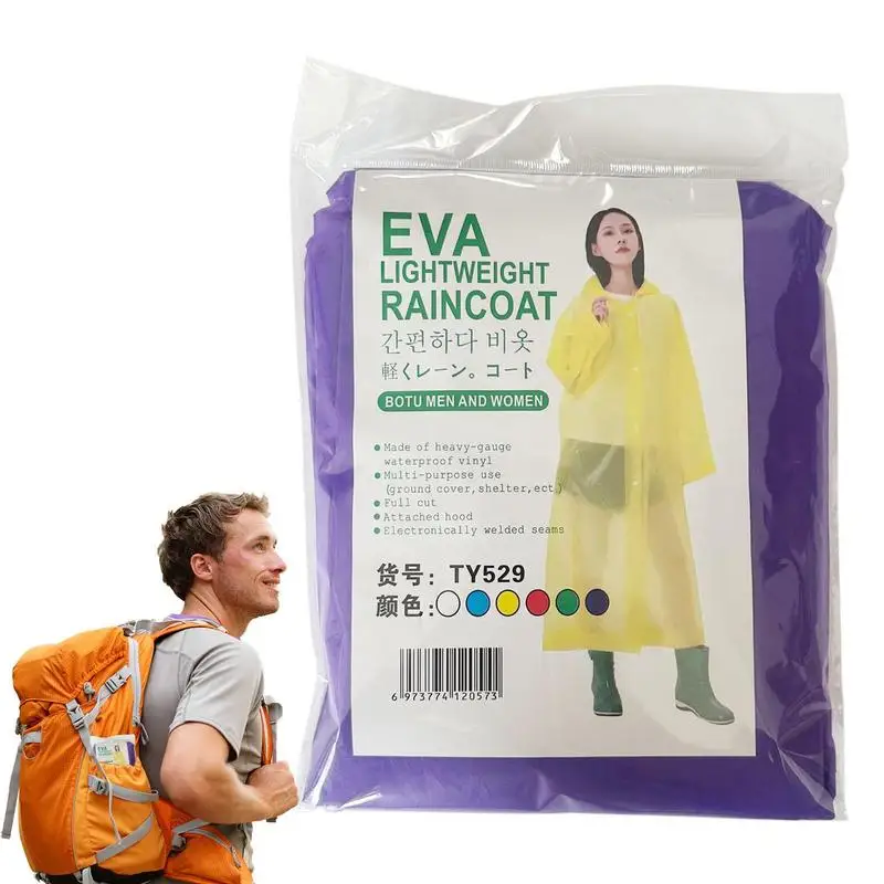 

Rain Adult Rain Jacket Women Lightweight Rain Coat EVA Hooded Waterproof Windproof Individually Wrapped Raincoats