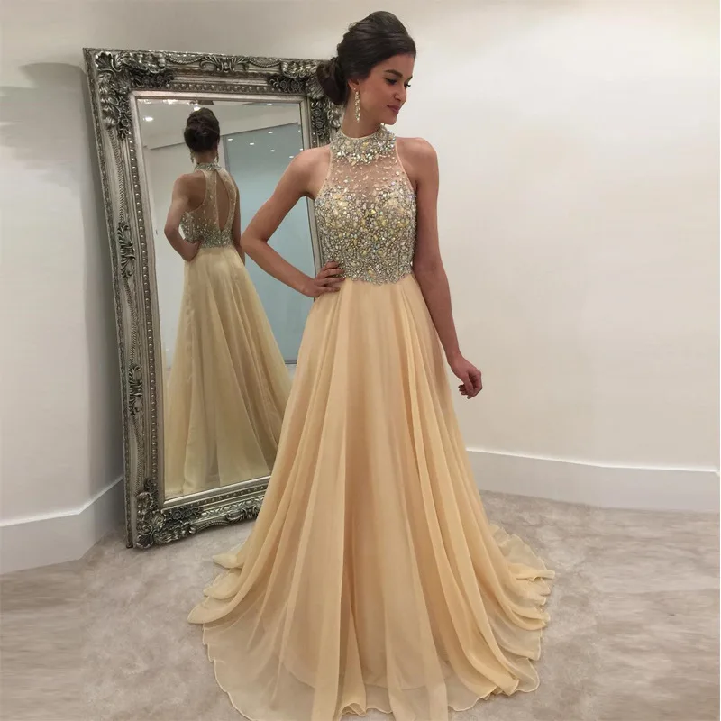 

Women's Evening Dress Sexy Bridesmaids Robe 2022 Evening Party Luxury Round Neck Sleeveless Long Dress Summer Fashion