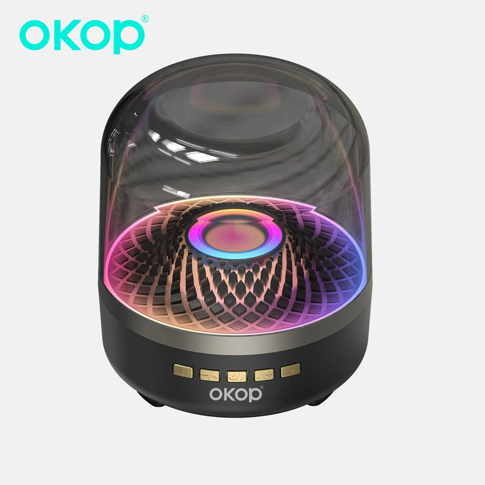 Фото Bluetooth-динамик OKOP, беспроводной Bluetooth-аудио, домашний настольный RGB-ночник, сабвуфер, многофункциональный атмосферный динамик №1