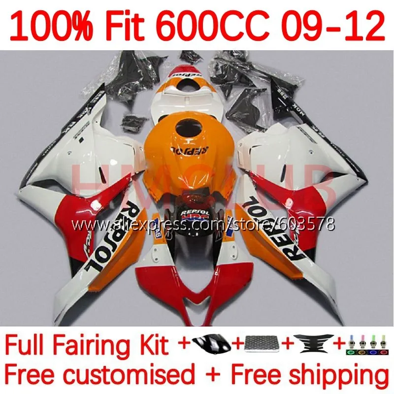 

Injection For HONDA CBR 600 CBR600 RR CC 600RR F5 CBR600RR 2009 2010 2011 2012 600CC 09 10 11 12 Fairing 146No.38 orange glossy