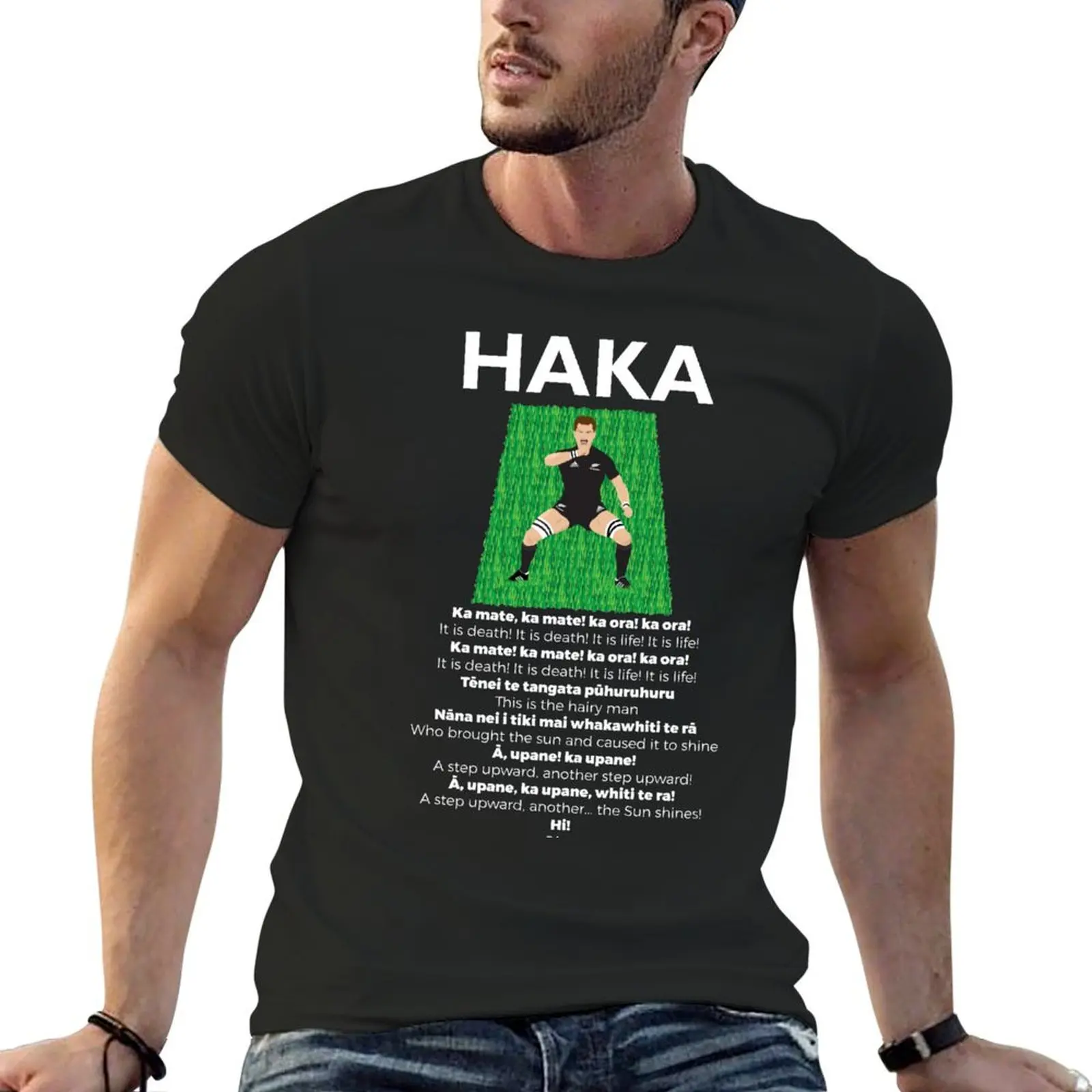 Футболка Haka потрясающие черные дизайнерские рубашки летние топы Мужская