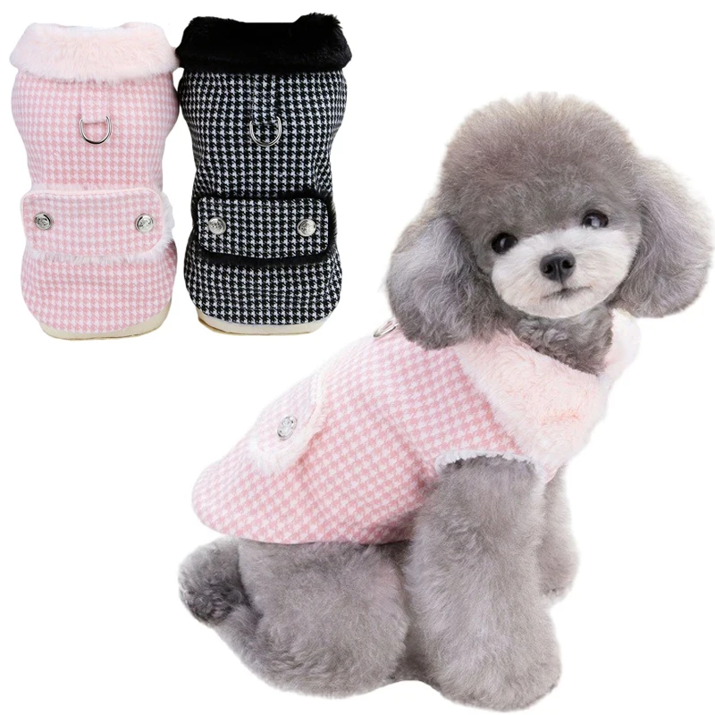 

Winter Dog Cotton Jacket Pet Plaid Coats Puppy Thicken Warm Vest for Small Medium Dogs Clothes Chihuahua French Bulldog Costumes