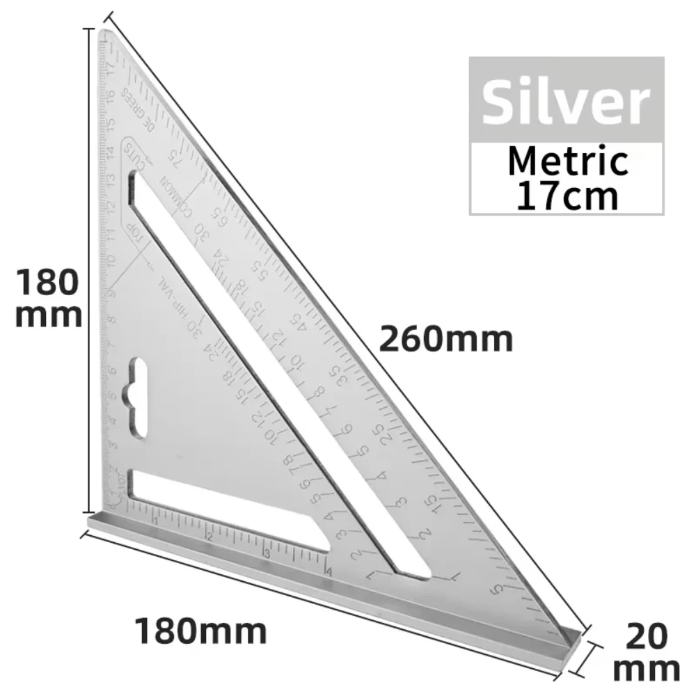 Треугольная линейка XMSJ 7 дюймов алюминиевый сплав