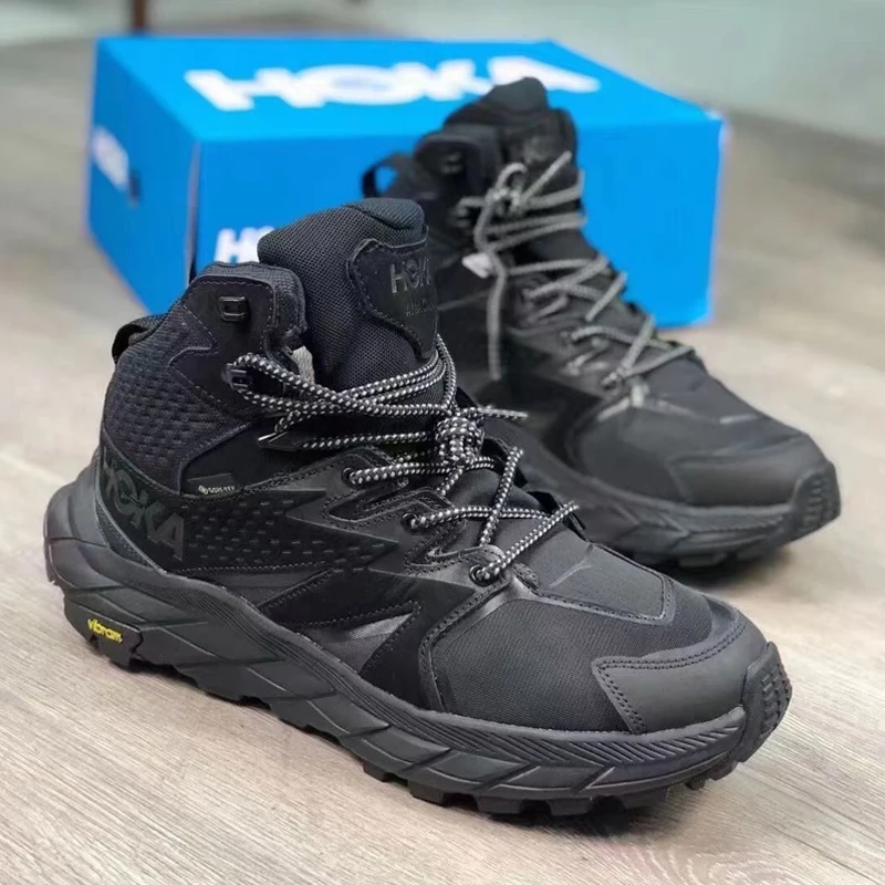 HOKA Anacapa Mid GTX Hiking Boots Men Outdoor Waterproof Trekking Shoes High Top Camping Adventure Boots Trail Running Sneakers
