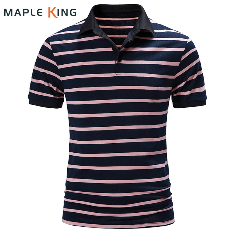 

Рубашка-поло мужская в полоску, люксовая футболка с короткими рукавами для работы и работы, лето 2022