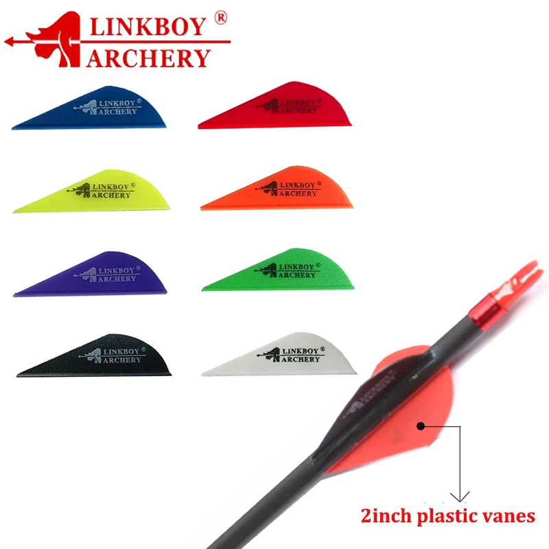 

36pcs Linkboy Archery 2'' Plastic Arrow Vanes Feather Accessories for Carbon Arrows DIY Compound Bow Shooting Hunting