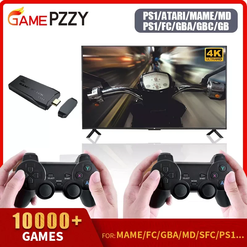 Video Game Consoles Built-in 10000 Games Retro Game Console With Wireless Controller Video Games Stickers For PS1/GBA