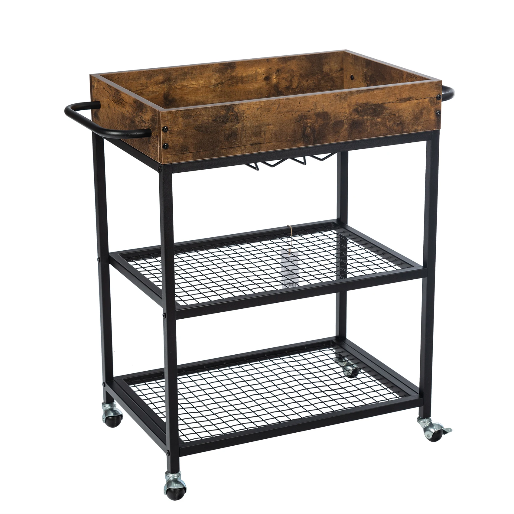 Трехуровневая кухонная корзина для хранения Сервировочная с литьями стеклянная