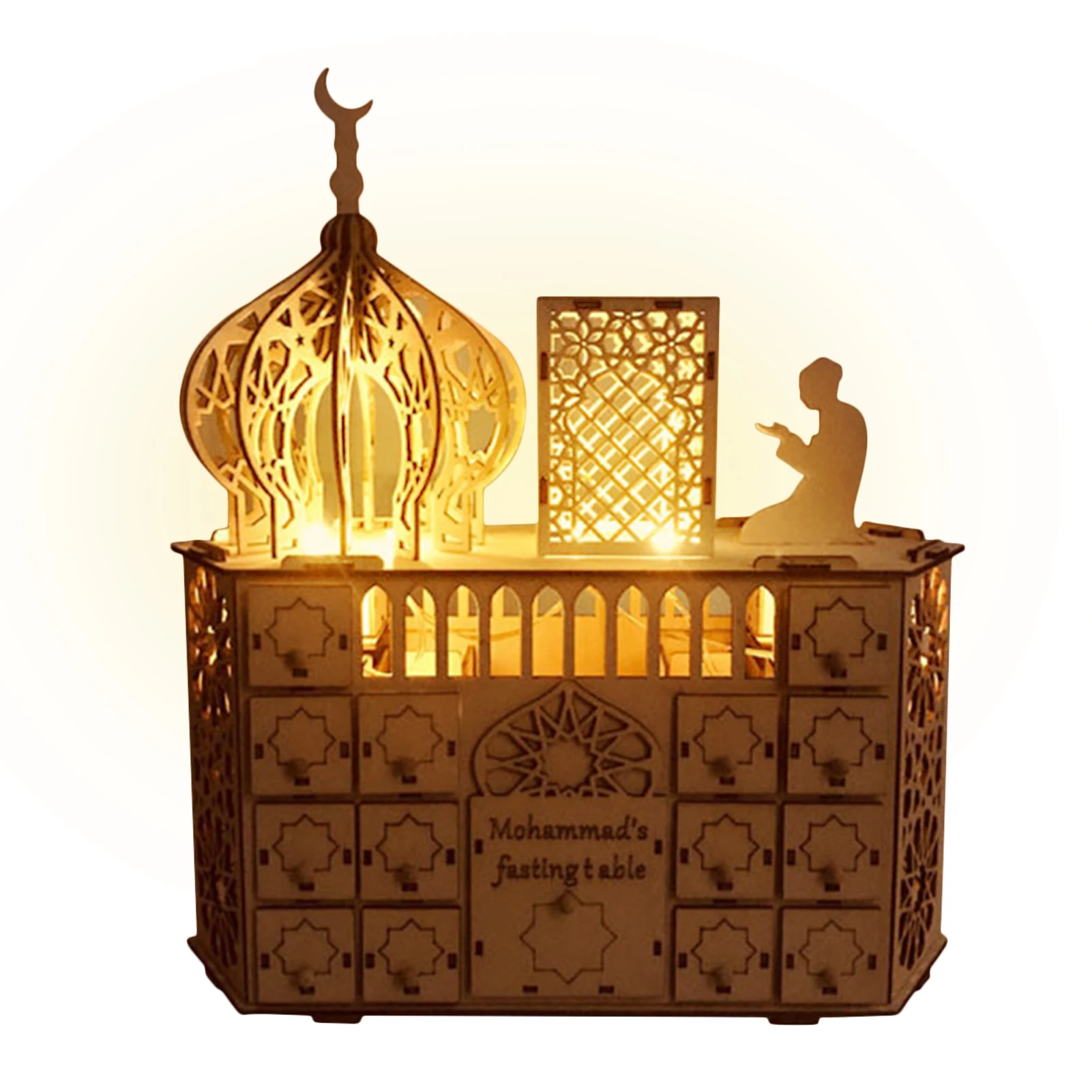 

Ramadan Countdown Calendar Eid Mubarak Countdown Calendar LED Eid Mubarak Advent Countdown Decoration With Drawers Eid Al Fitr