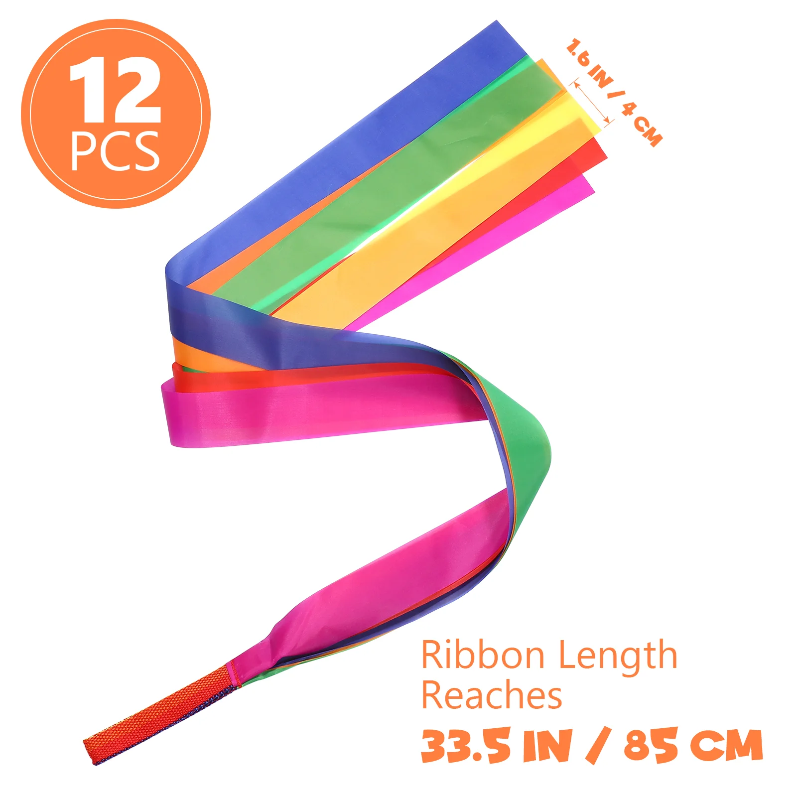 

Toyvian Handheld Ribbon Streamers Colorful Rainbow Streamers Polyester Children Ribbon Toys Rhythm Ribbons