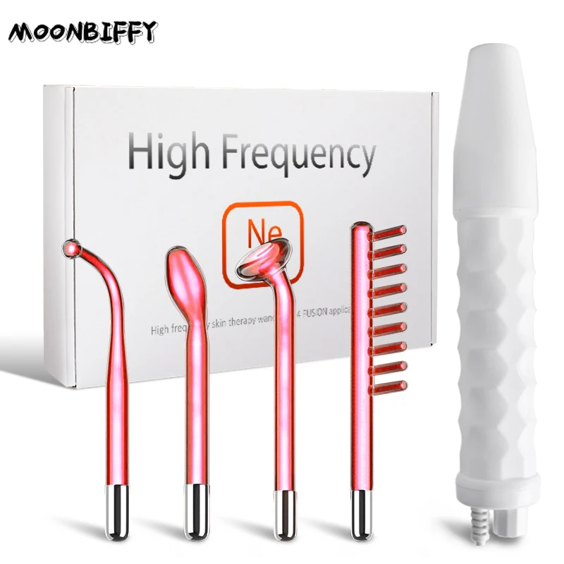 

High Frequency Facial Machine Electrotherapy Wand Glass Tube Neon Anti Aging Wrinkle Removal Acne Skin Beauty Spa Hair Massager