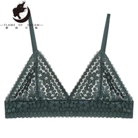 flame of dream no steel ring bra underwear womens french bralette triangle cup lace womens sexy thin bra 221438