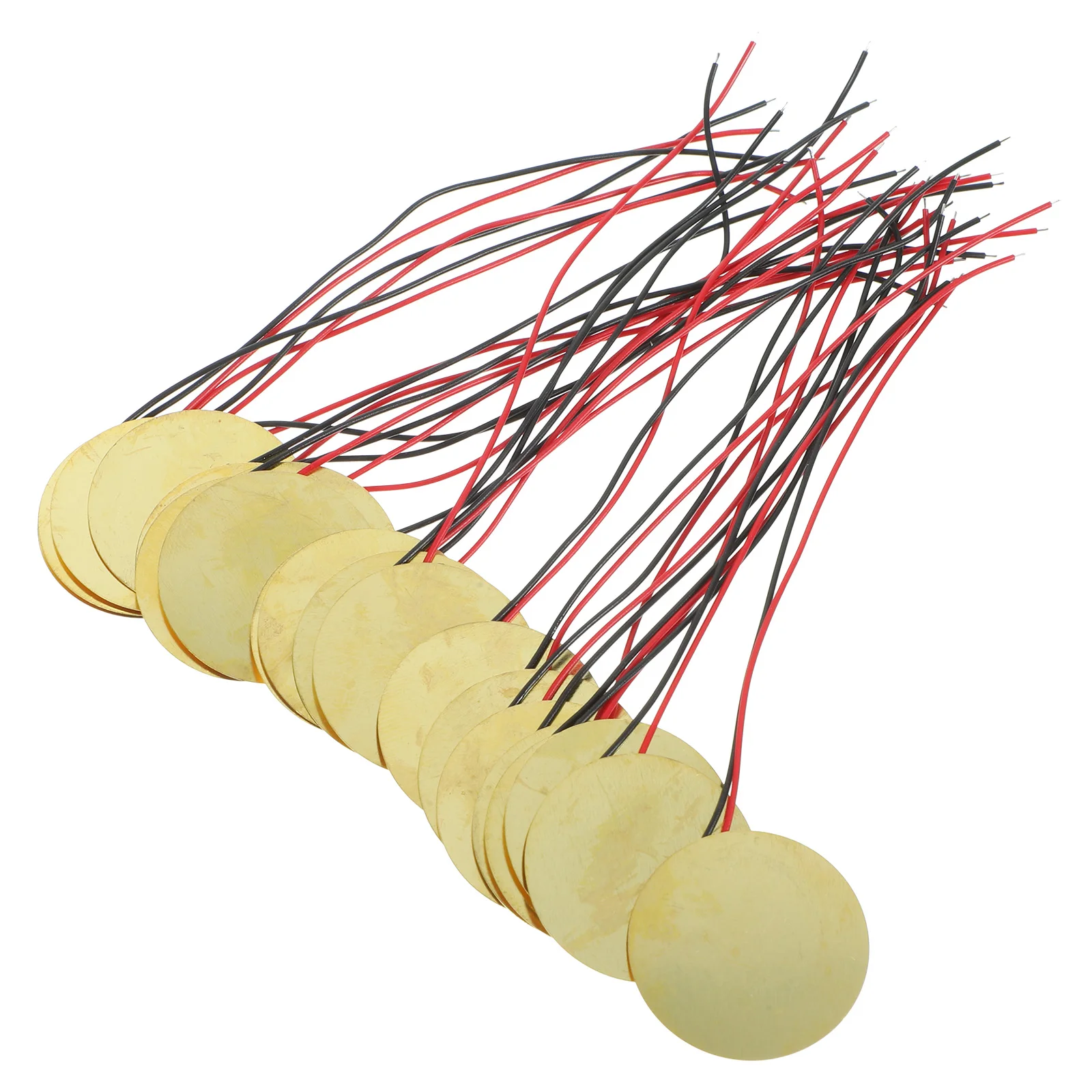 

20 Pcs Music Trigger Drum Disc Piezo Buzzer Welding Wire Copper Sheet Musical Sounder Sensor