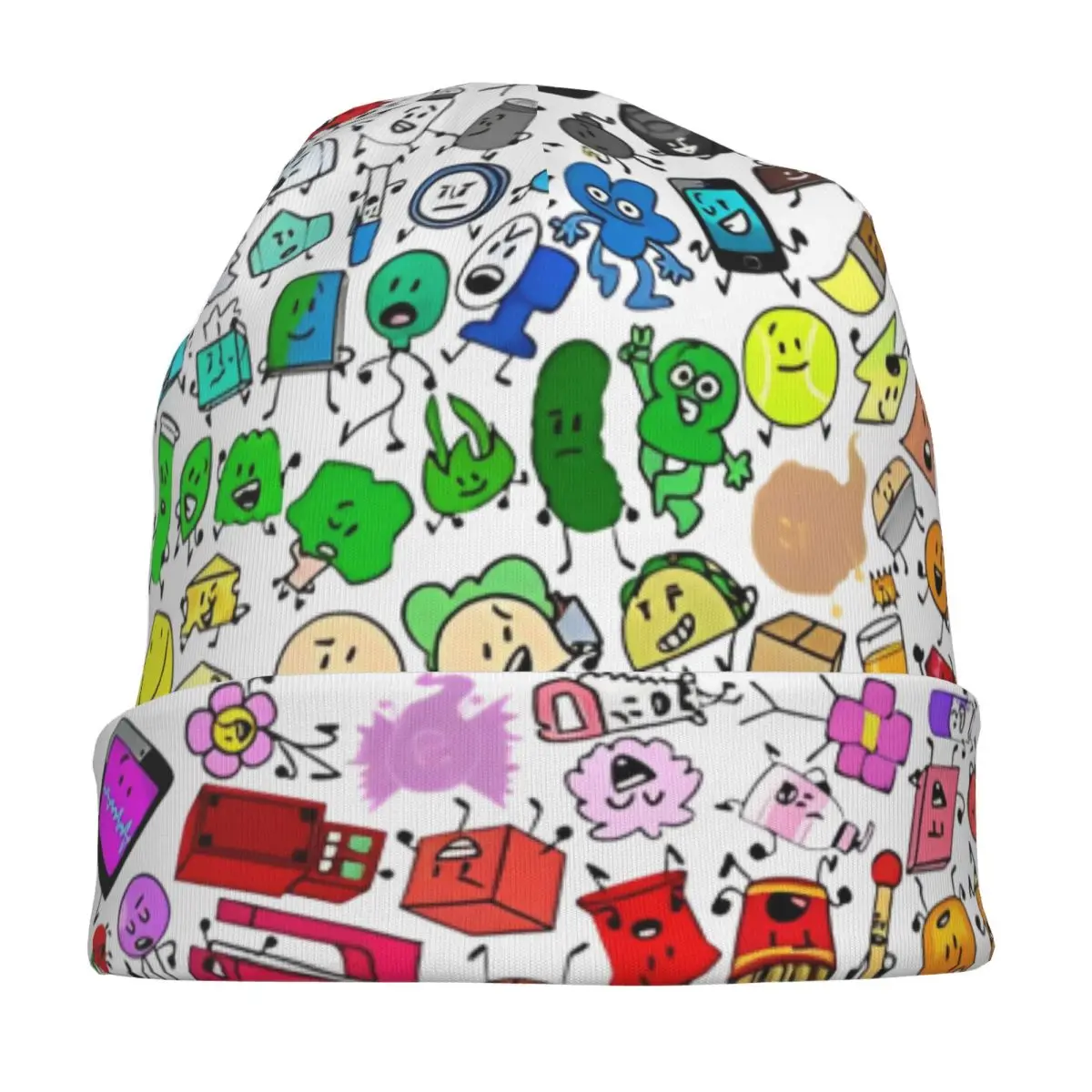Фото BFDI Inanimate Insanity мультфильм Skullies шапочки шапки Battle for Dream Island весенняя кепка унисекс теплые шапки двойного назначения №3
