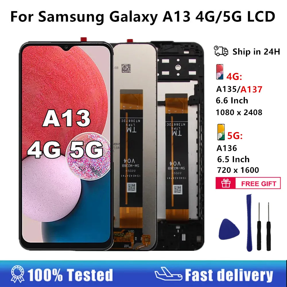 Дисплей A13 для Samsung Galaxy 4G 5G ЖК-дисплей с цифровым преобразователем сенсорного