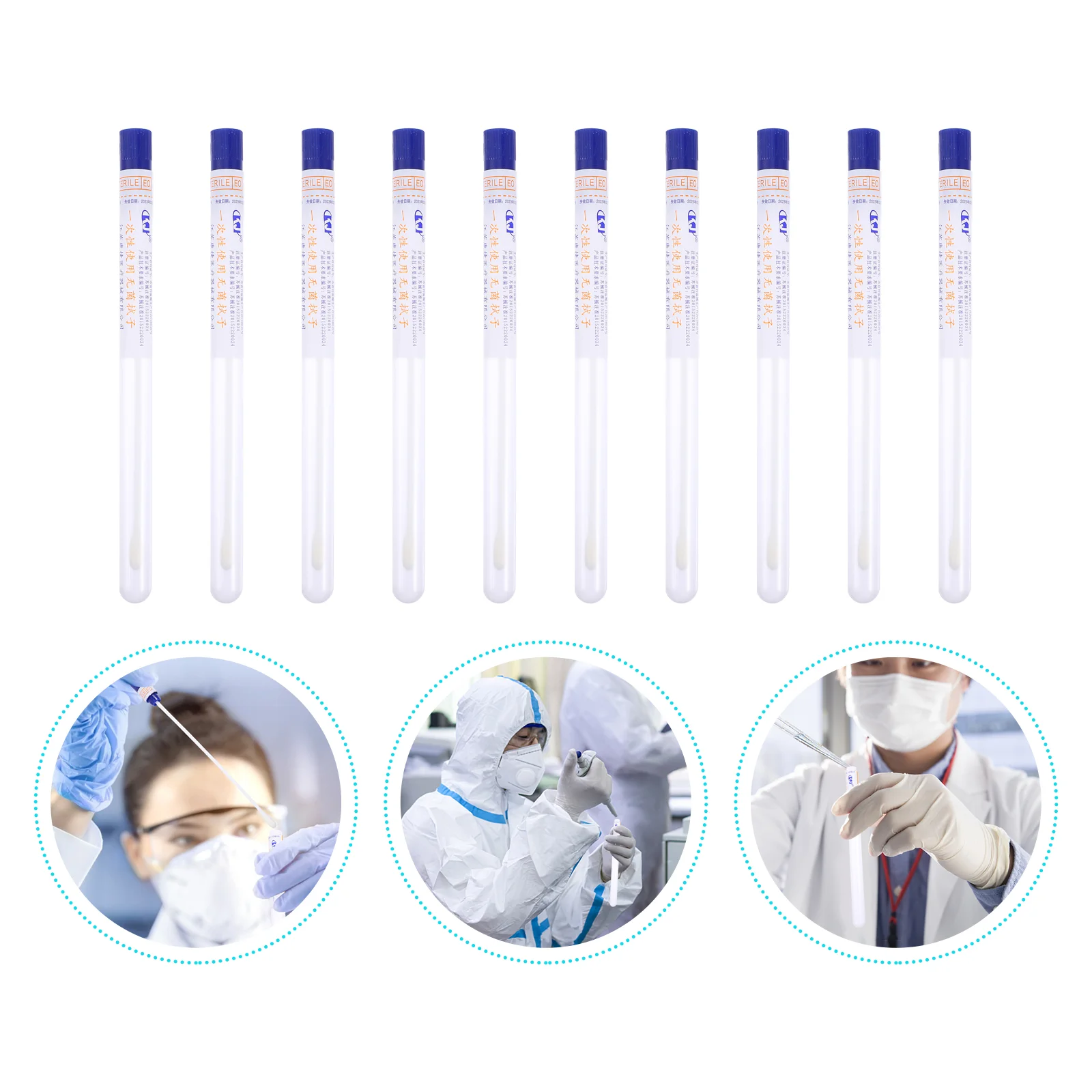 

100pcs Specimen Collection Female Swabs Oropharyngeal Sample Collection Swabs