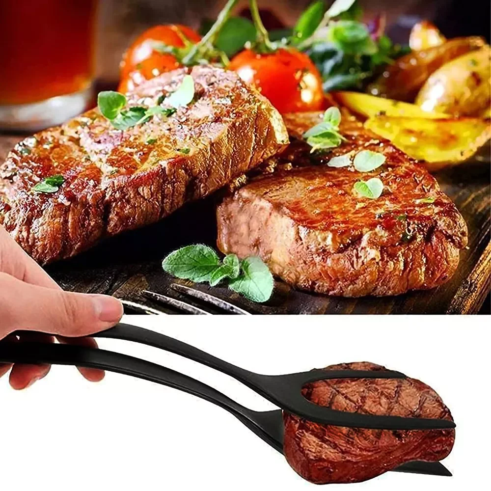 

In 1 Kitchen Clamp Multifunctional Colander Omelette Spatula Grinding Cooking Spoon Pizza Barbecue Non-Stick Food Clip Tongs
