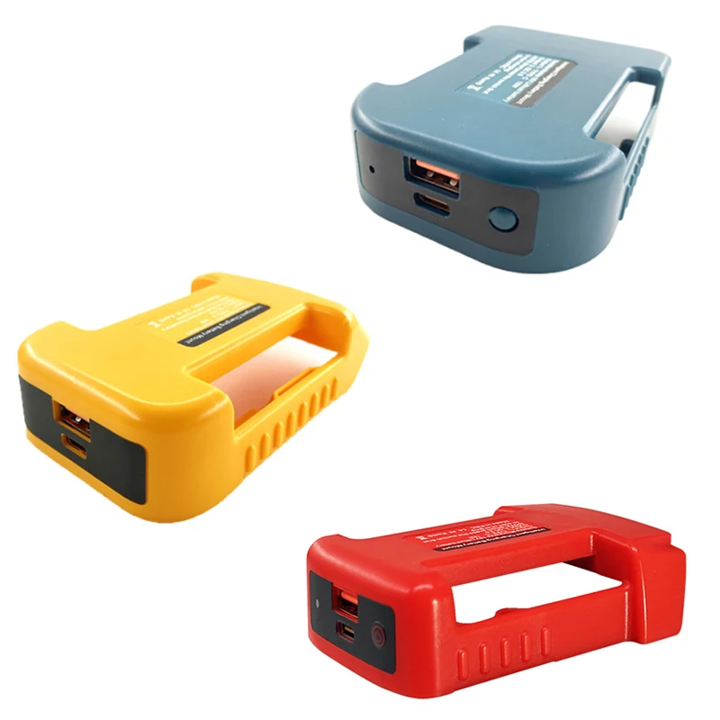 

Upgraded USB Charger Adapter For Makita For Dewalt For Milwaukee 18V Li-ion with/without USB Type-C Battery Holder Fast Charging