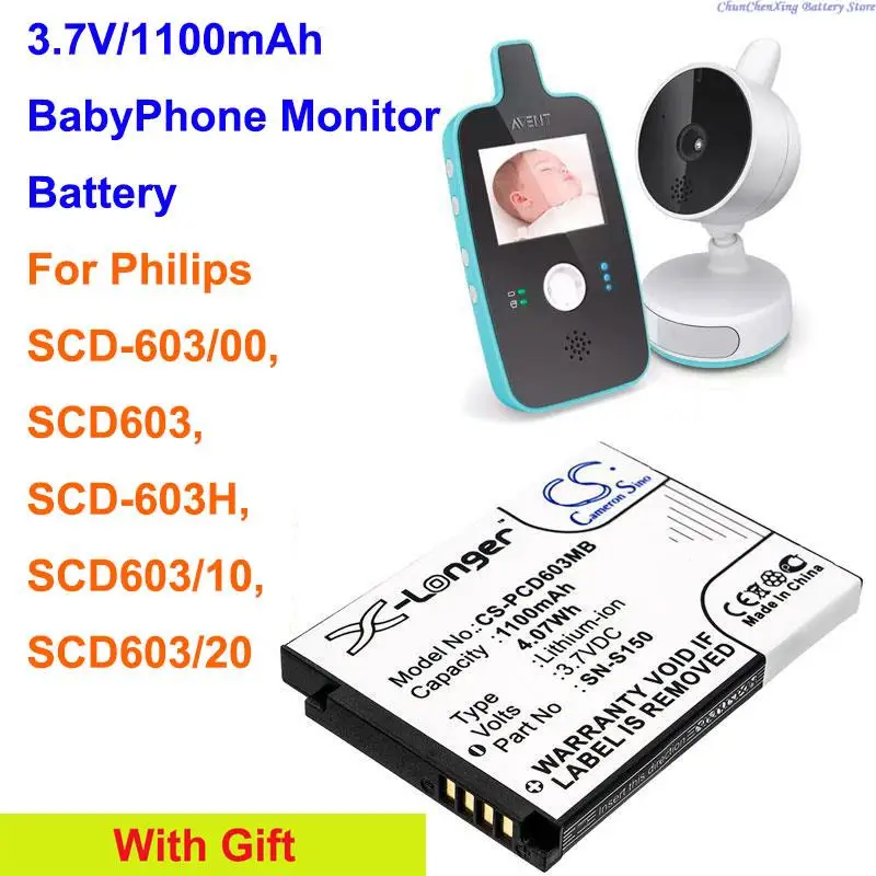 

Cameron Sino 1100mAh BabyPhone Monitor Battery for Philips SCD603, SCD-603/00, SCD-603H,SCD603/10, SCD603/20