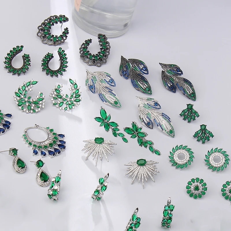 Серьги-гвоздики LXOEN с фианитами женские, украшения для свадьбы, вечеринки, Дубая, подарочные украшения, 2022