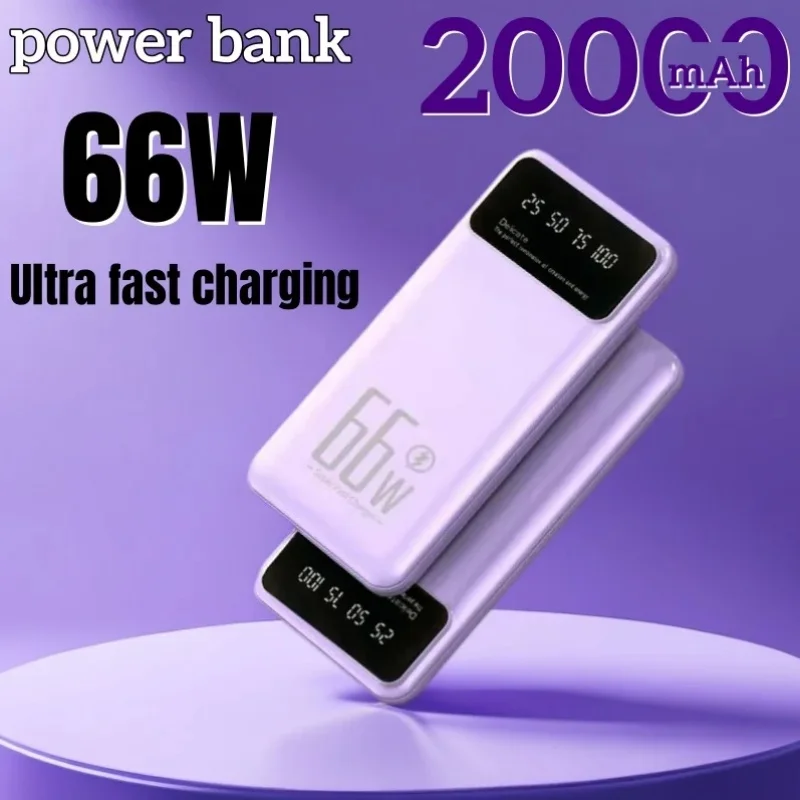 Новый Power Bank 20000 мАч 66 Вт двухпортовая сверхбыстрая зарядка портативное внешнее