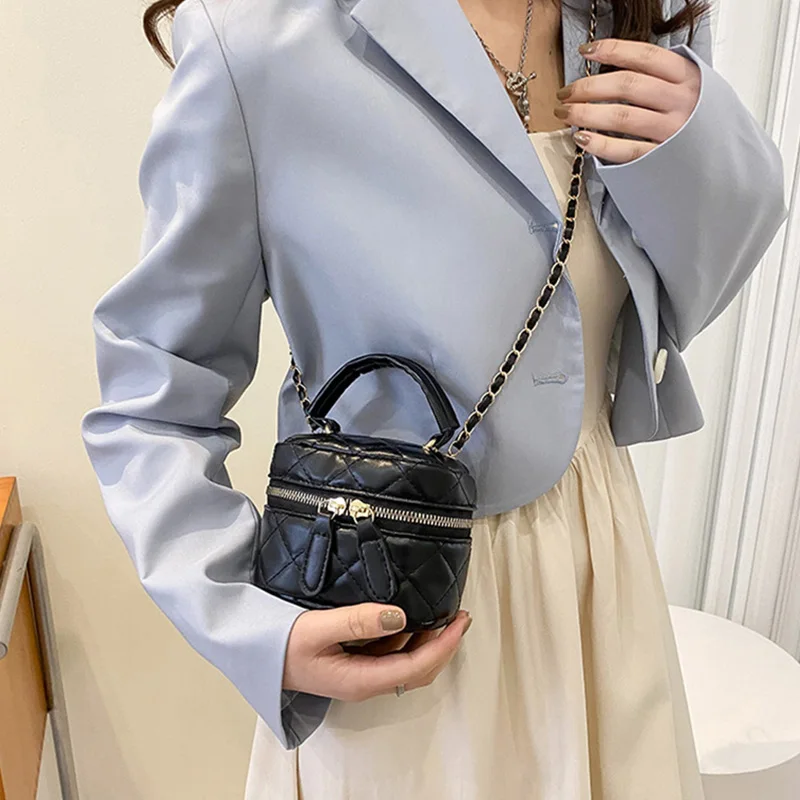 New Women's Handbag Luxury Designer Female Bucket Bags Pu Leather Chain Messenger  Bag For Women 2022 Trend