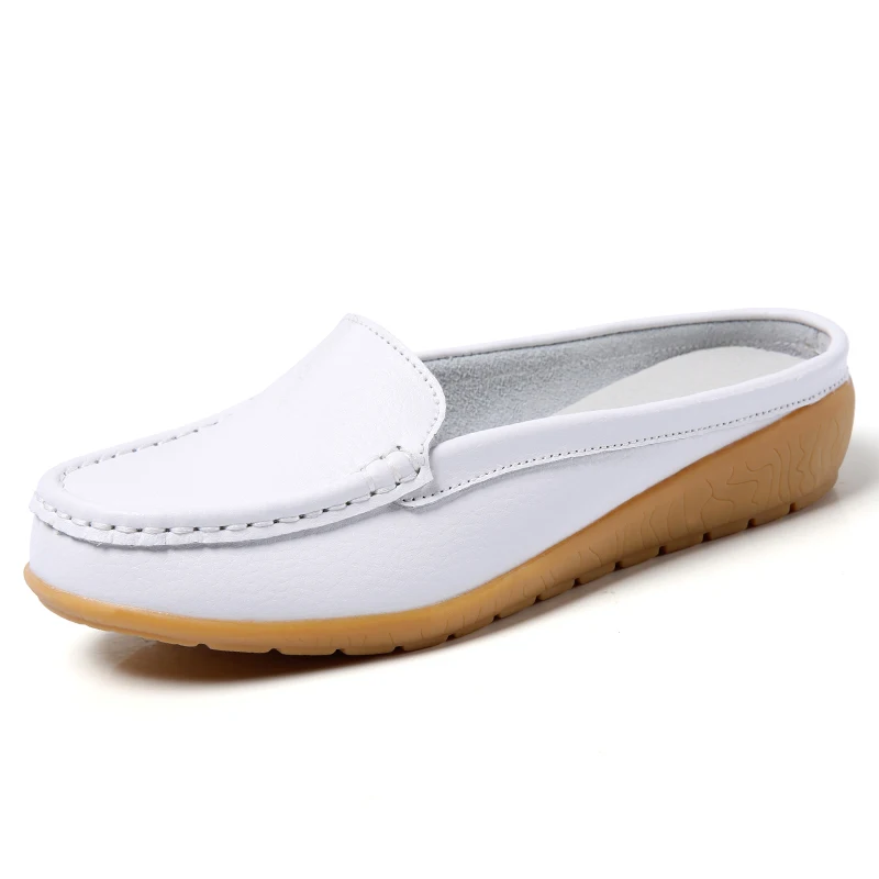 

Shoes Woman Spring Summer 2022 New Slip-Ons Black Leather Woman Shoe Flats Half Flat Shoes Ladies Slip On Moccasins