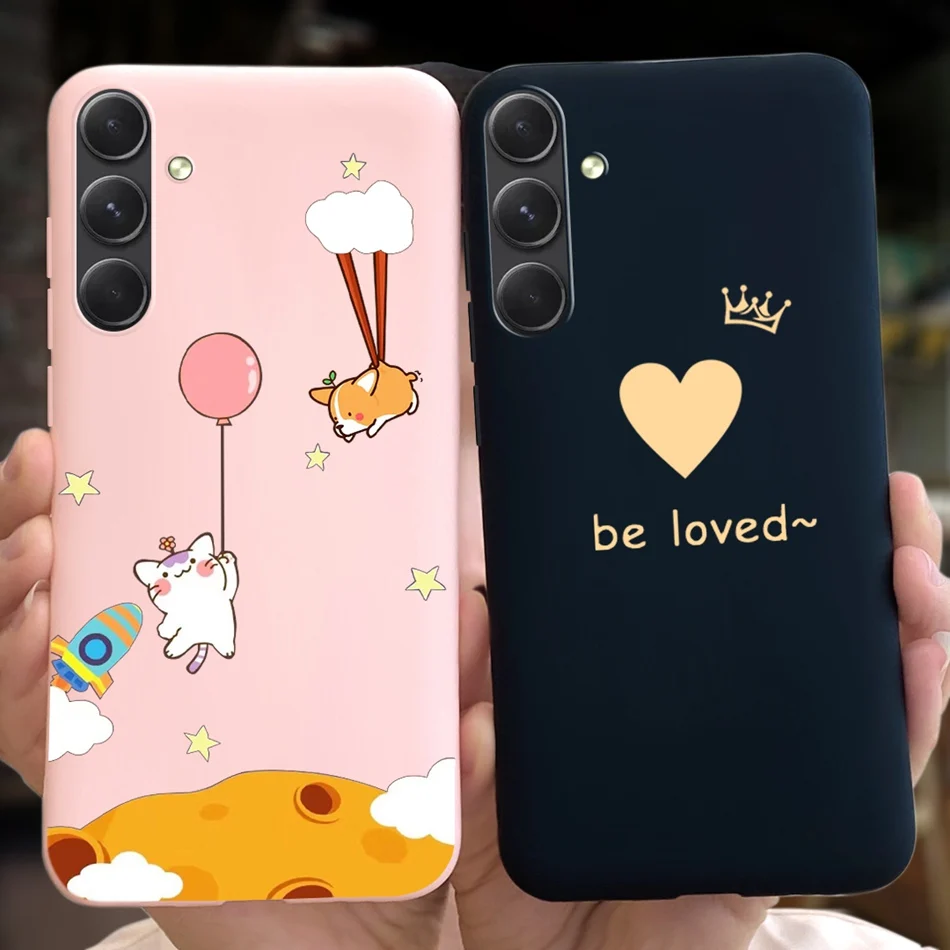 Чехол для Samsung Galaxy A55 телефонный чехол искусственная кожа милый мультяшный Кот