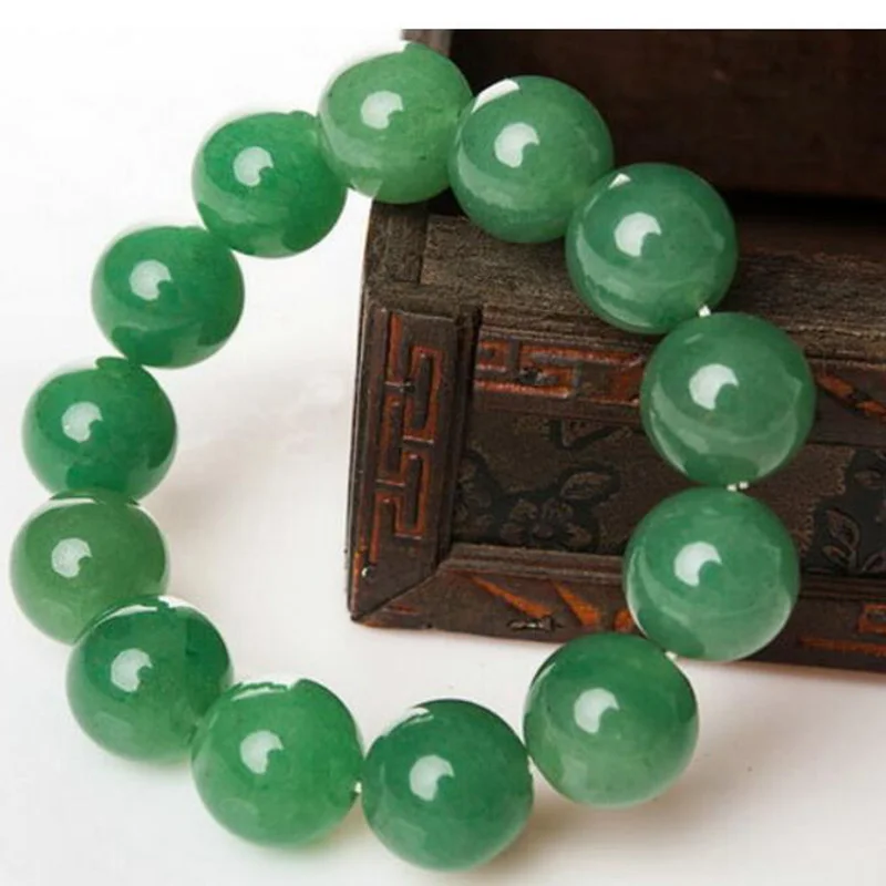 

Natural Dongling Jade Bracelet Men Women Healing Jewelry Green Jades Stone Beads Elastic Beaded Lucky Amulet Bangle Bracelets