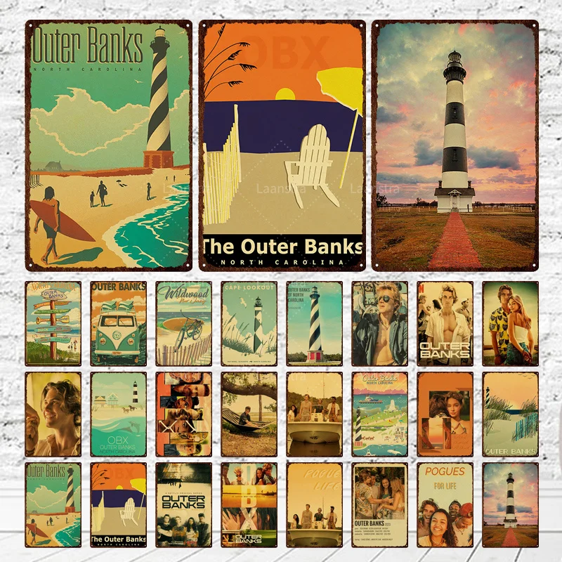 

Retro Metal Signtv Series Outer Banks Tin Sign Retro Poster Decor In Bar Home Wall Sticker Kraft Poster Home Decoration Gift A1