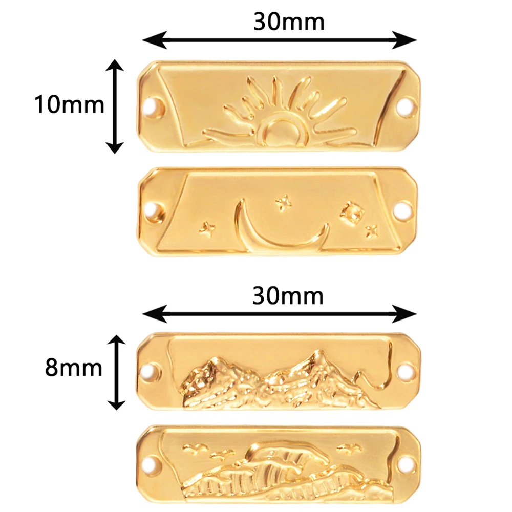 5pcs/lot Stainless Steel Oil Pressure Moon Sun Mountains Charms Pendant For DIY Fashion Necklace Bracelets Jewelry Accessories