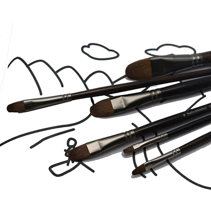 Набор кистей для рисования маслом 6 шт