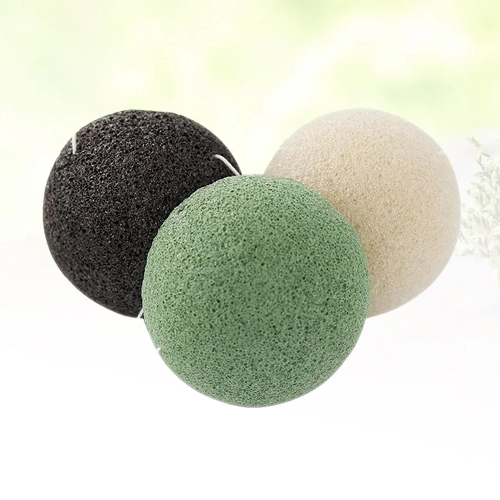 

3 Pcs Konjac Sponge Natural Facial Sponges Cleaning Sponge Wash Face Flutter Esponjas Faciales Face Washing Puffs Cleansing