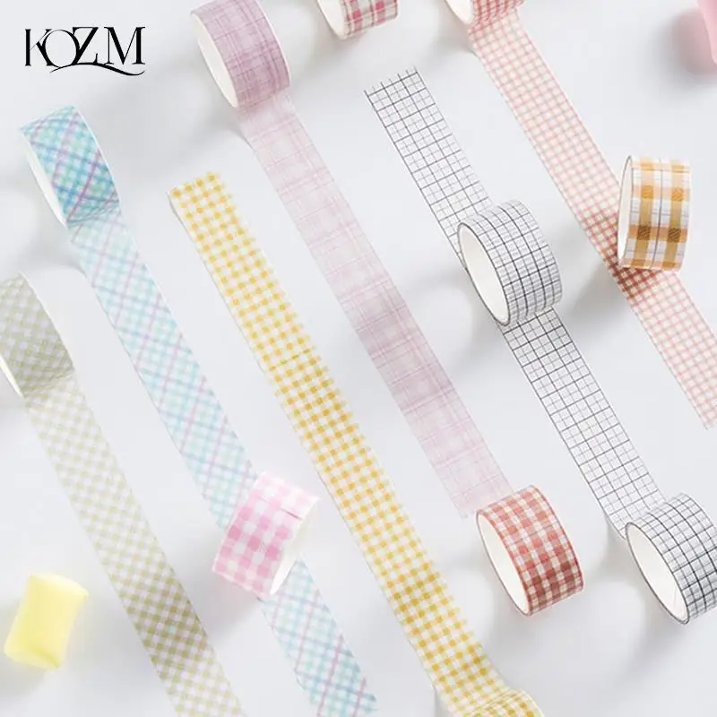 

4 Roll/box Basic Lattice Color Paper Washi Tape Plaid Tartan Check Pattern Adhes