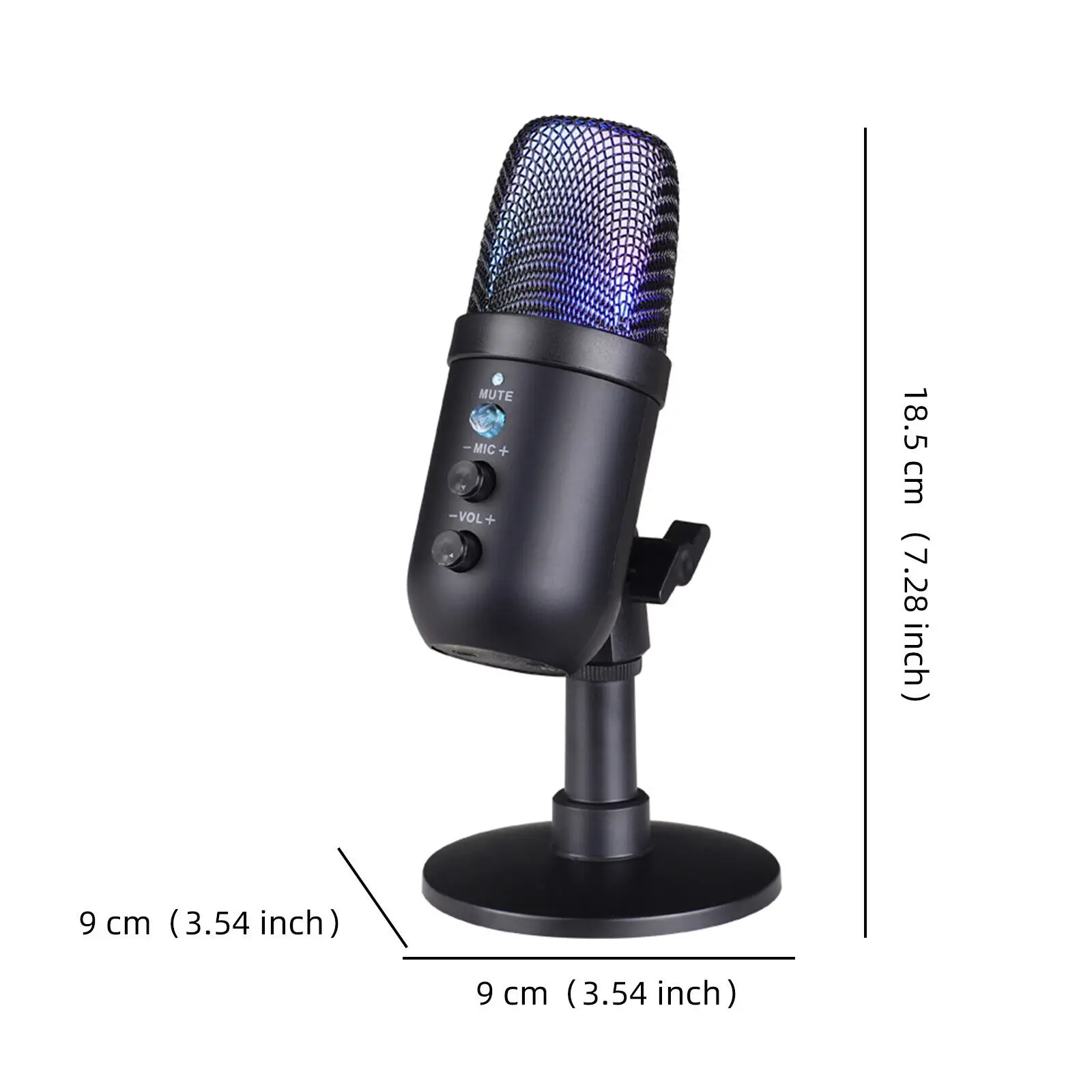 USB-конденсаторный микрофон Студийная запись Broadcoast Gaming Studio Mic RGB Light |