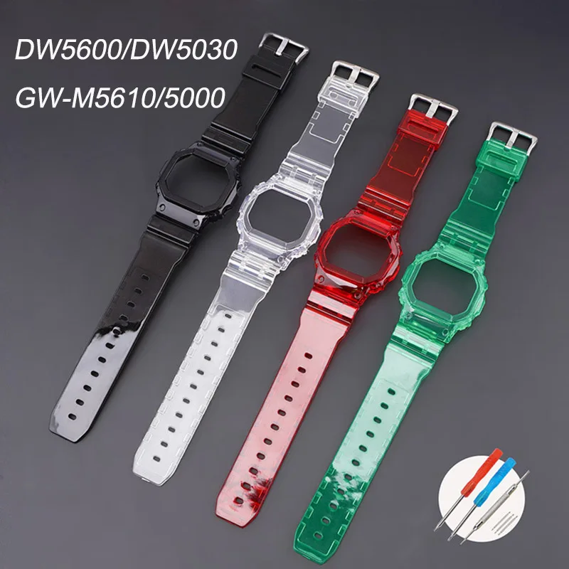 Resin Watch Strap+Case for Casio G-Shock DW-5600/5000/5030/5025 GW-M5610/M5600 G-5600 GLX-5600 Wrist Band Bracelet Accessories