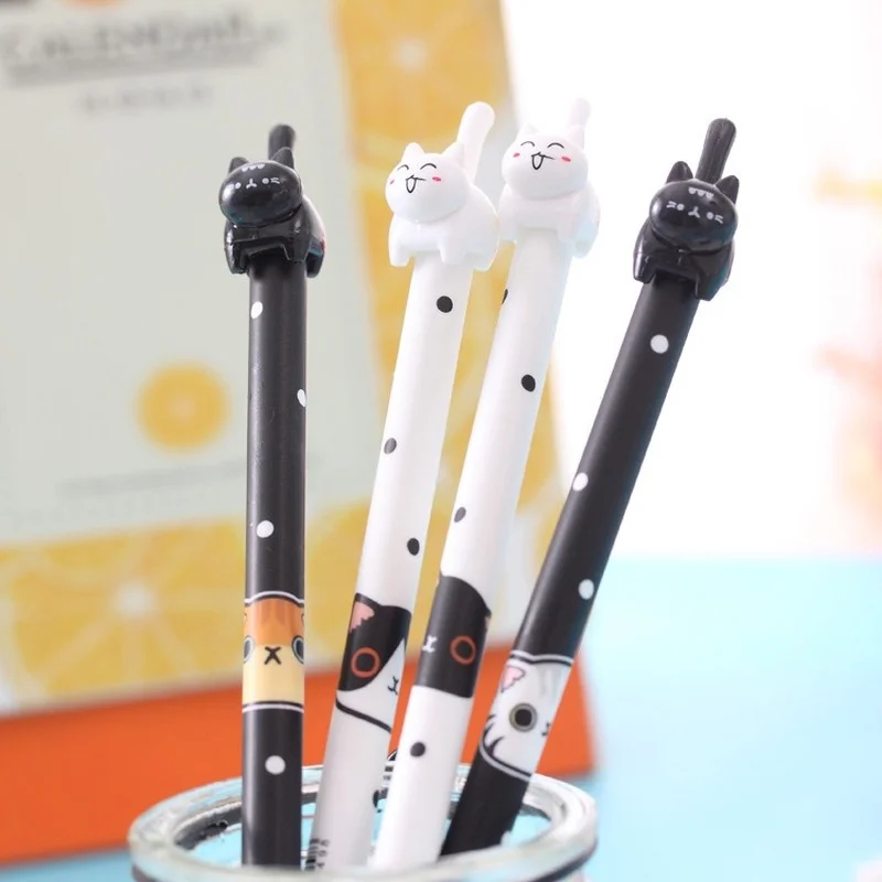 

Cartoon Animals Erasable Pen 0.38mm Refill Rods Cute Cat Pens Kawaii Ballpoint Pen for School Writing