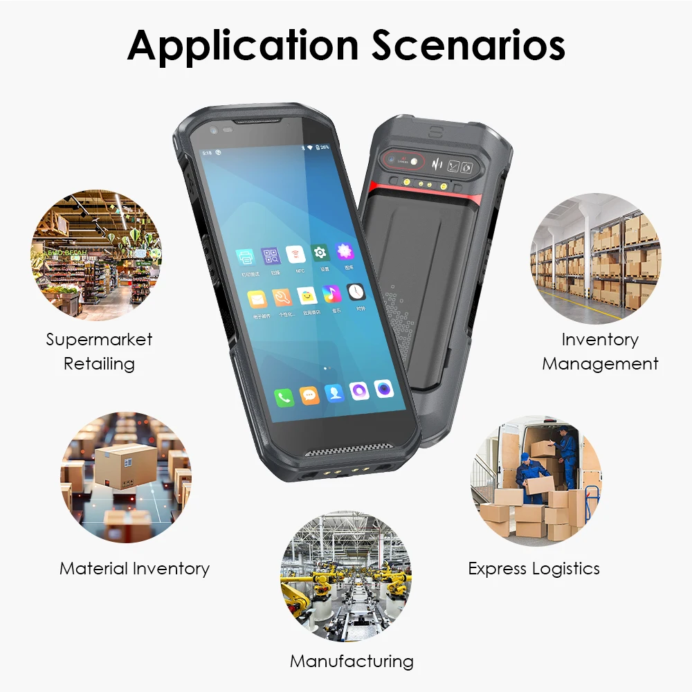 Фото Прочный портативный терминал сбора данных Effon TA06 с Android 13, IP67, 1D/2D/QR-сканером, 4G, NFC, для инвентаризации и считывания штрихкодов №3